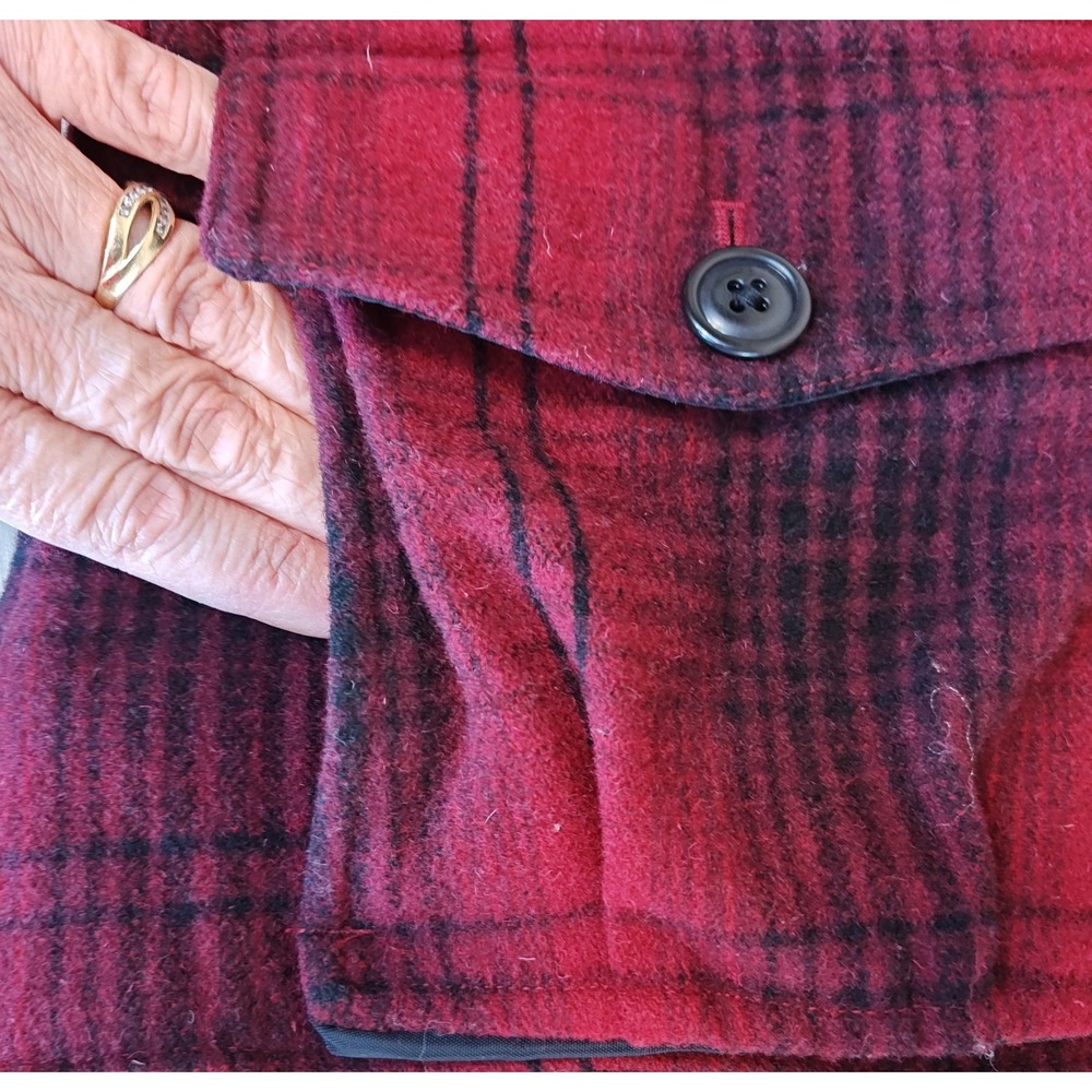 Eddie Bauer Vest Womens Medium Plaid Wool Down 550 Insulated Puffer Yukon Jacket - Picture 5 of 16